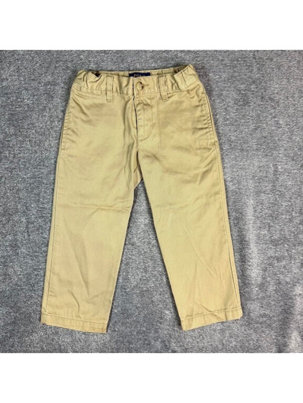 Polo Ralph Lauren Boys Khaki Chino Pants Size 2 2T Cotton Toddler Adjust Waist